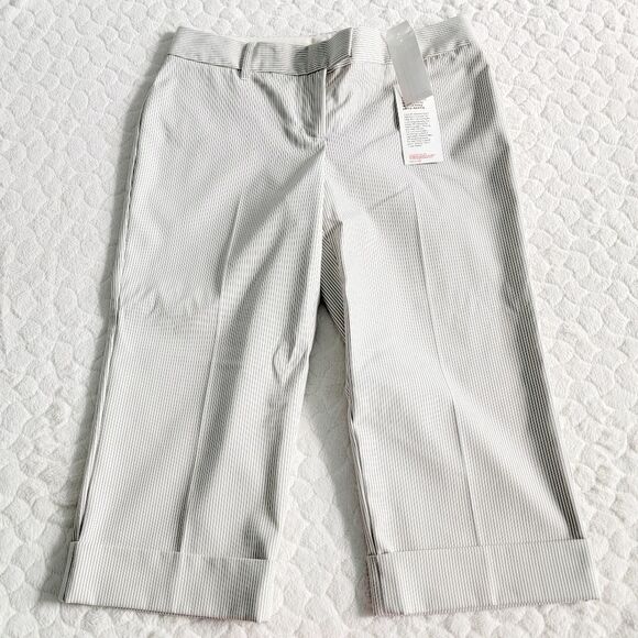 Express Editor bermuda slacks dress shorts office 2 grey pinstripes - Picture 1 of 6